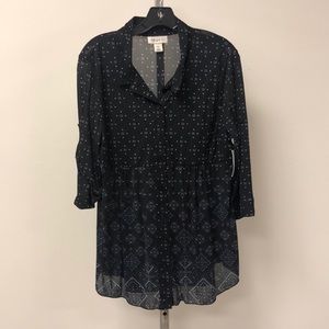 Style & Co Tops - NWT Style & Co Petite Black Patterned Tunic Style & Co Tops - NWT Style & Co Petite Black Patterned Tunic